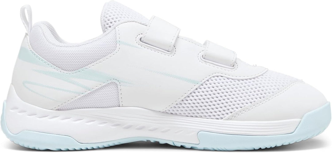 PUMA Unisex Kinder Varion Ii V Jr Indoor Court Shoe 28 EU Puma White Light Aqua, 28 EU Puma White Li