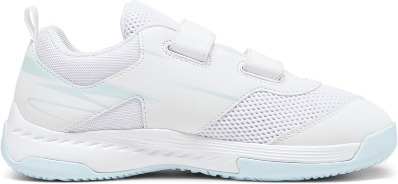 PUMA Unisex Kinder Varion Ii V Jr Indoor Court Shoe 31 EU Puma White Light Aqua, 31 EU Puma White Li