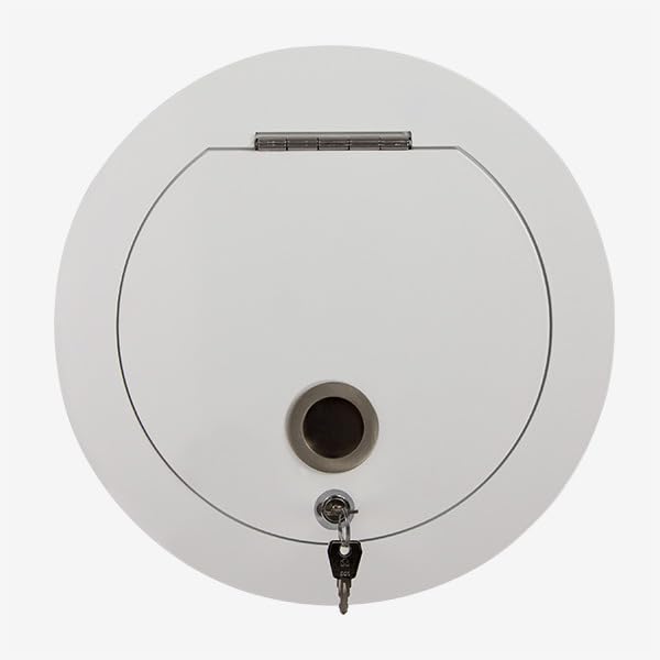 Wäscheschacht-Einwurftür Klappe Deckel SUPERIOR S (Weiss) Ø 250 mm