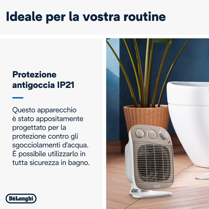 De'Longhi hfs50d22 Heizlüfter Vertical Edge, Weiss/Beige, Weiss/Beige