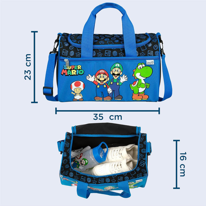 Scooli - Sporttasche für Kinder - 23 x 35 x 16 cm - geräumiges Hauptfach - Verstellbarer Schultergur