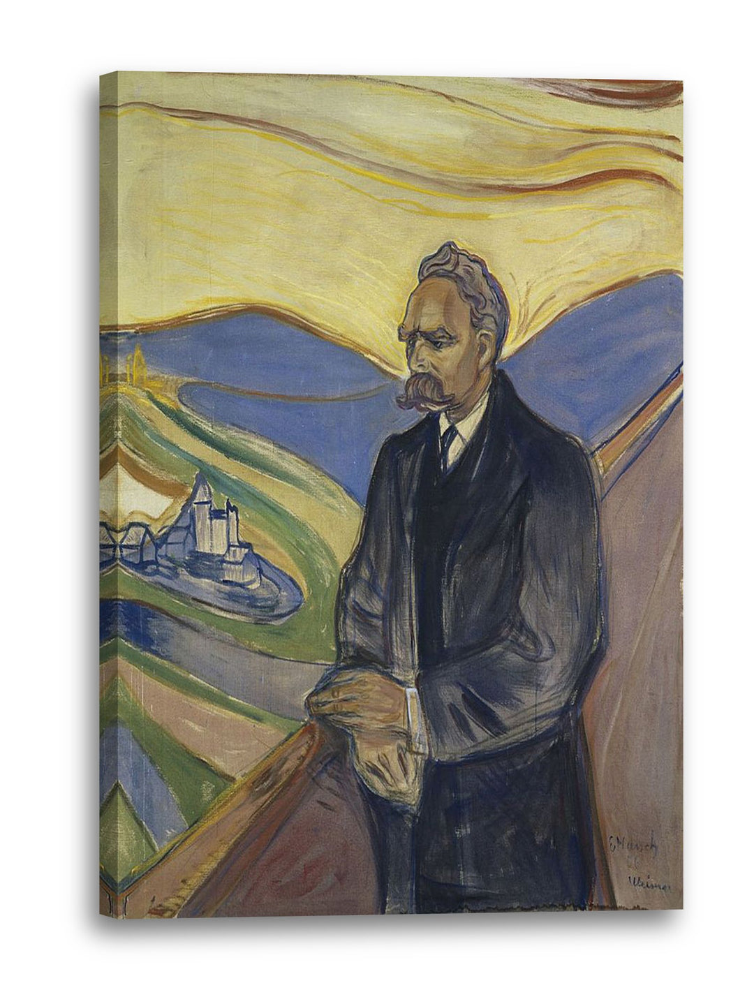 Printed Paintings Leinwand (60x80cm): Edward Munch - Portrait von Friedrich Nietzsche (1906) 60x80 c