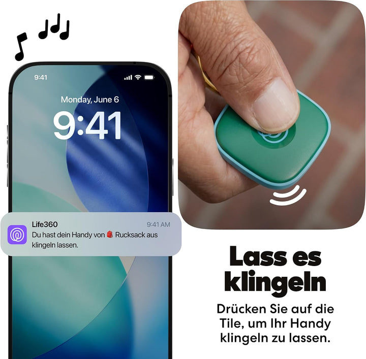 Tile by Life360 Mate - Bluetooth-Tracker, Schlüssel- und Gegenstandsfinder für Schlüssel, Taschen un