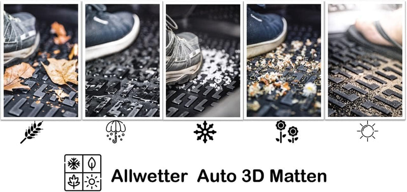 Rizline Passgenau 3D Fussmatten kompatibel mit Skoda Octavia I 1996-2004 Passgenau Fussmatten Auto Z