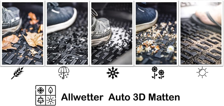 Rizline Passgenau 3D Fussmatten Auto Kompatibel mit Skoda Octavia 2 Gen 2004-2013 Auto Zubehör 1. un