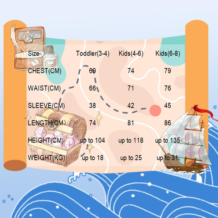 Sincere Party Aufrichtige Partei Piratenkostüm für Kinder, Piraten-Rollenspiel-Kits Für Kinder 3-4,