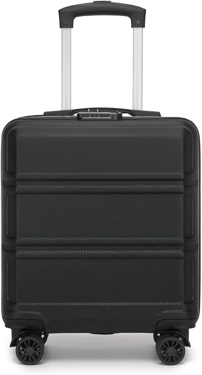 KONO Koffer Klein 16 Zoll Leicht ABS+PC Hartschalenkoffer mit Zahlenschloss Reisekoffer mit 4 Rollen