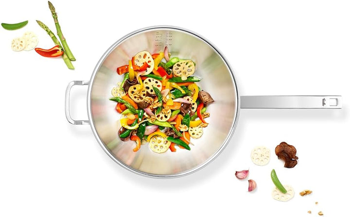 Fissler Original-Profi Collection / Edelstahl-Wokpfanne (Ø 32 cm - 6,4 L) inkl. Metall-Deckel, 5-lag