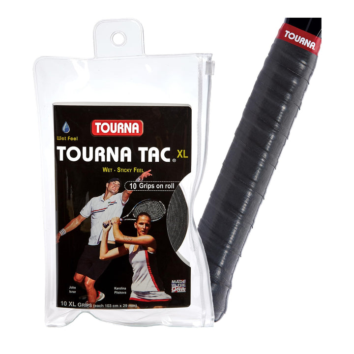 Tourna Unique Sports Tac Tennis-Griff, klebrig, 10 Stück Schwarz, Schwarz