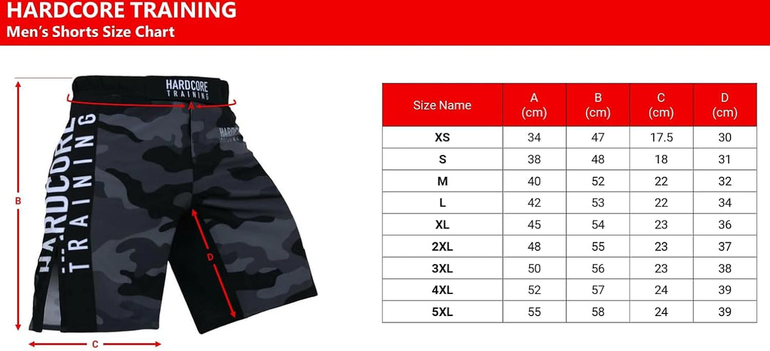 Hardcore Training Fight Shorts Kurze Hose Herren MMA BJJ Grappling Fitness Boxen Muay Thai No Gi L B