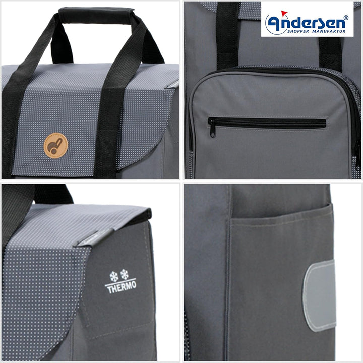 Andersen Einkaufstrolley - klappbar - 45 Liter - mit Kühlfach - Aufhängung für Einkaufswagen - belas