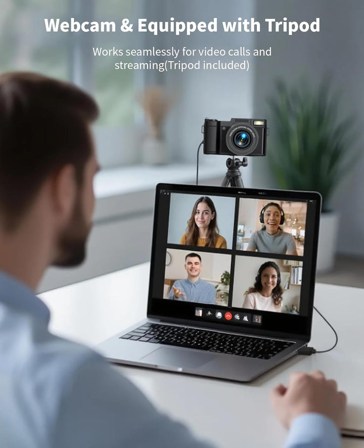 Longyi Digitalkamera 6K 75MP Kamera Fotokamera mit 8X Optischem Zoom, Anti-Shake, Autofokus Vlogging
