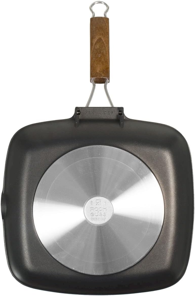 Home Pietra Antihaft-Grillpfanne mit Biegsamen Griff, Stein, Schwarz, 28x28 cm