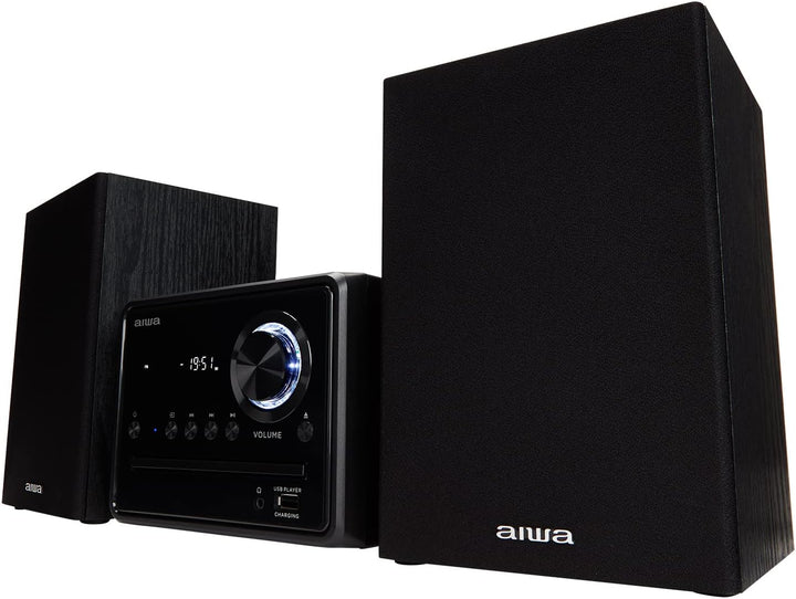 Aiwa MSBTU-300 Micro-HiFi-System mit Bluetooth, CD, USB, FM-Radio, Schwarz