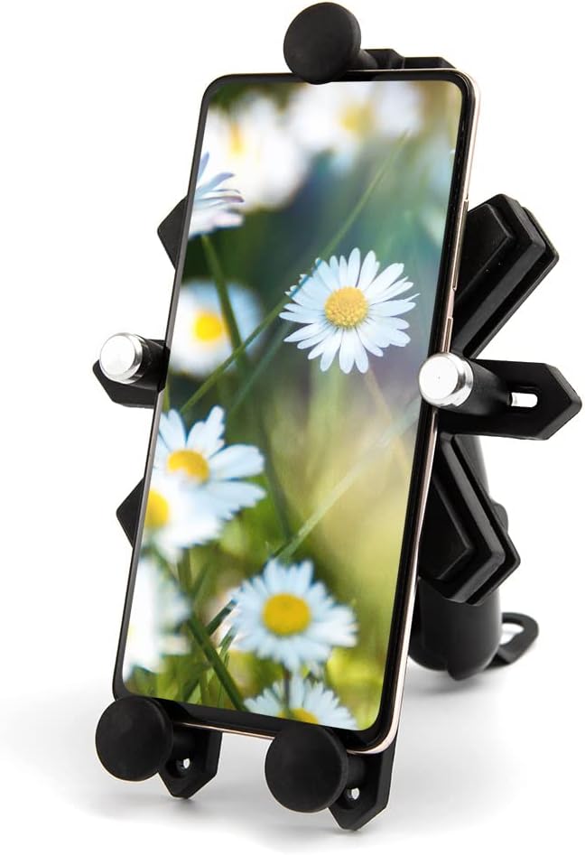 APEBAZY Motorrad-Fahrrad-Telefonhalterung, verstellbar, schwenkbar, stossfest und robust, Universal-