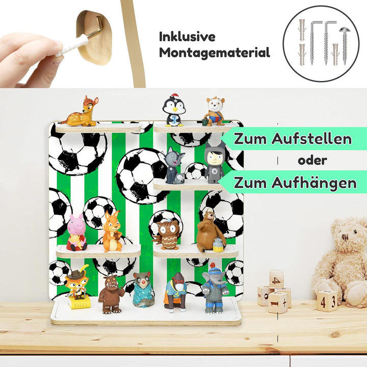 stadtecken Holzregal für Musikbox – Passend für Toniebox & ca. 35 Tonies | Perfekte Aufbewahrung für