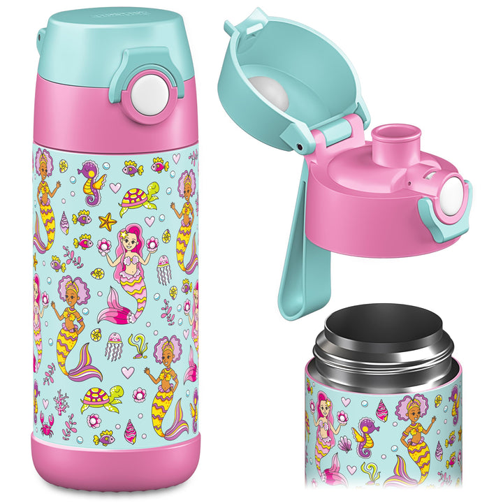 Jarlson® Trinkflasche Kinder Edelstahl MALI [THERMOSFLASCHE] - Kindertrinkflasche Auslaufsicher - Th