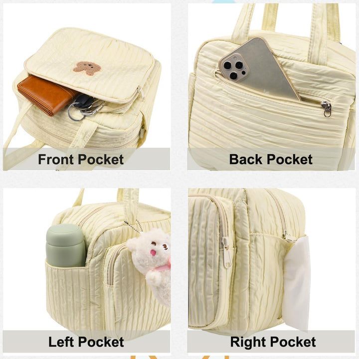Lushandy Baby-Wickeltasche, süsse Baby-Wickeltasche, Crossbody-Tasche, Reise-Windeltasche, multifunk