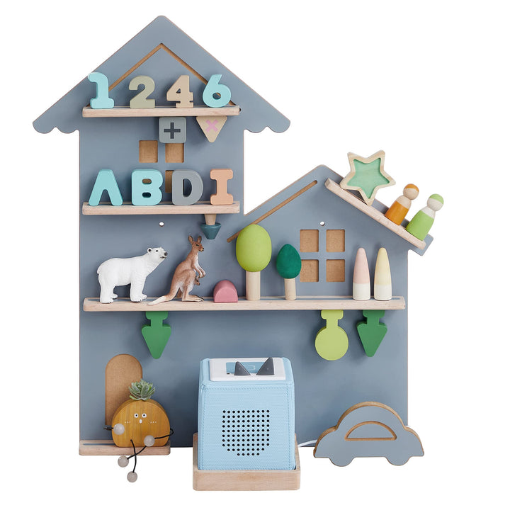 SONGMICS Regal für Toniebox, Wandregal für 35 Figuren, Kinderregal, einfache Montage, Kinderzimmer,