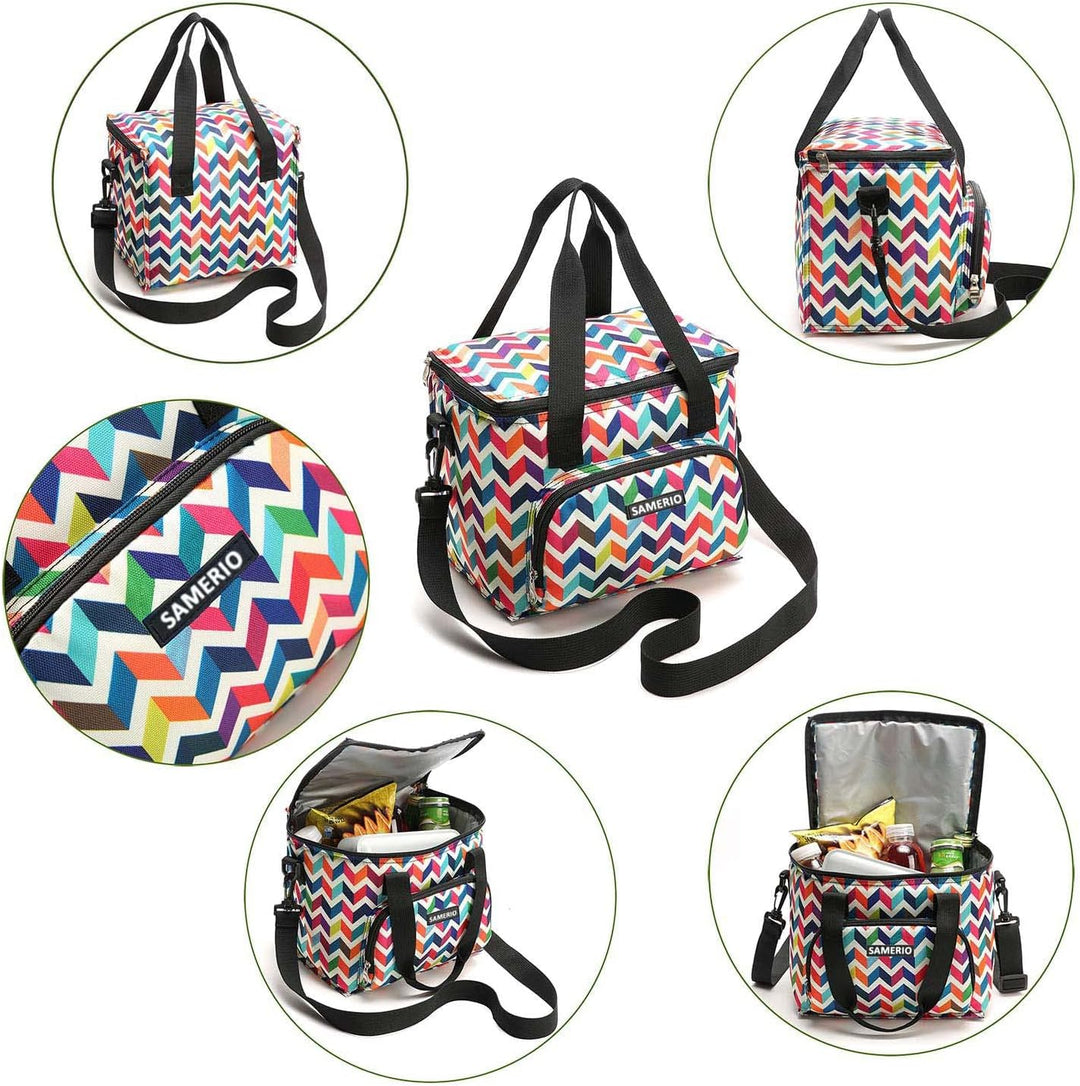 Kühltasche Gross Isolierte Lunchtasche Isoliertasche zur Unterwegs Arbeit Schule Strand Lunch Tasche
