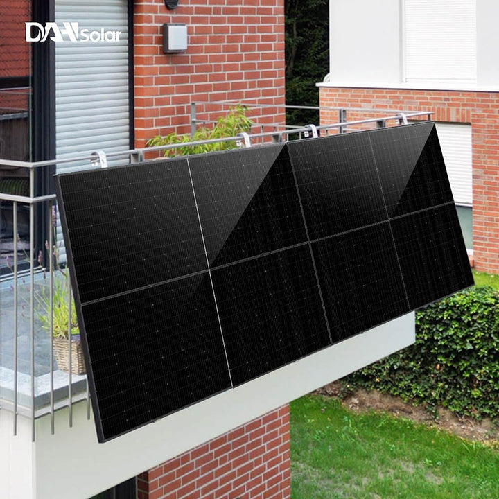 revolt Halterung Photovoltaik: Balkongeländer-Halterungen für Solarmodule bis 77cm, 20° - 60° Neigun