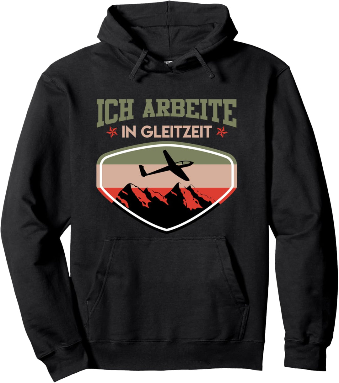 Segelflugzeug Ich arbeite ich Gleitzeit Segler Piloten Pullover Hoodie