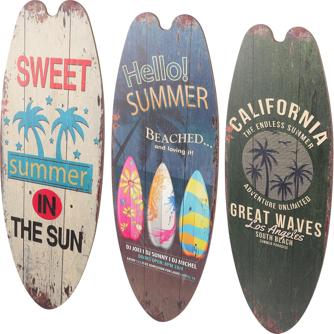 Operitacx Surfbrett Holz Deko Schild 18X6.5 Zoll Strand Meer Wanddekoration Tiki Stil Sommer Bar Hau
