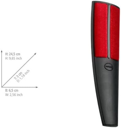 WENKO Textilbürste Flexus - für Textilien und Möbel, Polypropylen, 6.5 x 24.5 x 3 cm, Schwarz