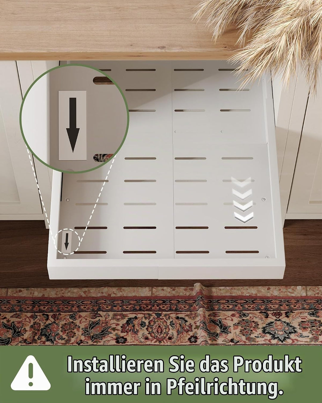 NETEL 4-Wege-erweiterbarer Schublade mit Kleber, Teleskopschublade (Einstellbare 43.5-55cm T x 30-49