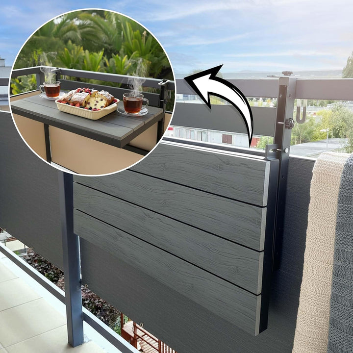 SPRINGOS Höhenverstellbarer Tisch 82,5x40 cm Klappbarer Schreibtisch mit Stahlgestell und Holzoptik