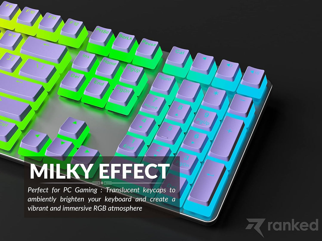 Ranked Pudding v2 PBT-Tastenkappen | 145 Double Shot Transluzent ANSI US- und ISO-Layout | OEM-Profi
