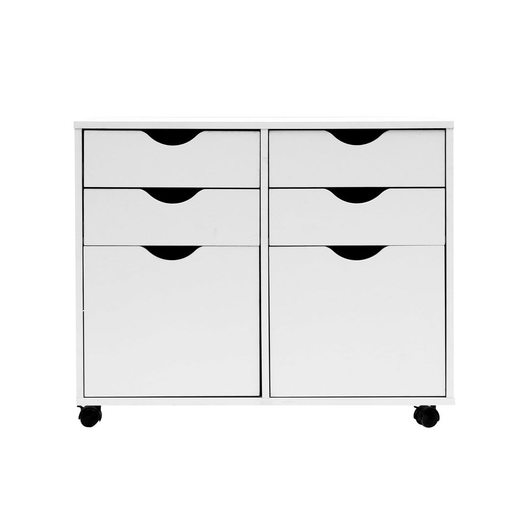 MMT Aufbewahrungsschrank, weiss, 4 Schubladen, Podest, 2 Schrank, mobiler Aktenschrank, Make-up-Aufb