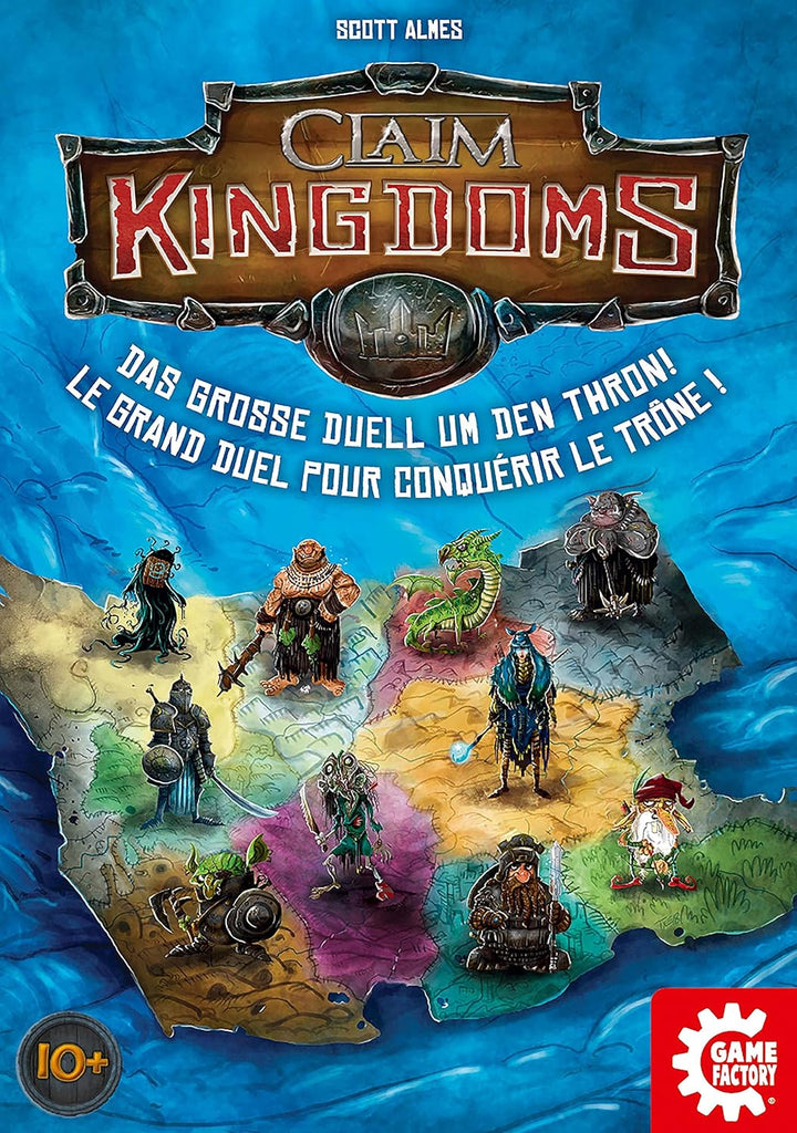 Game Factory 646269 Claim Kingdoms, das grosse Duell um den Thron! Legespiel für 2 Personen, Gesells