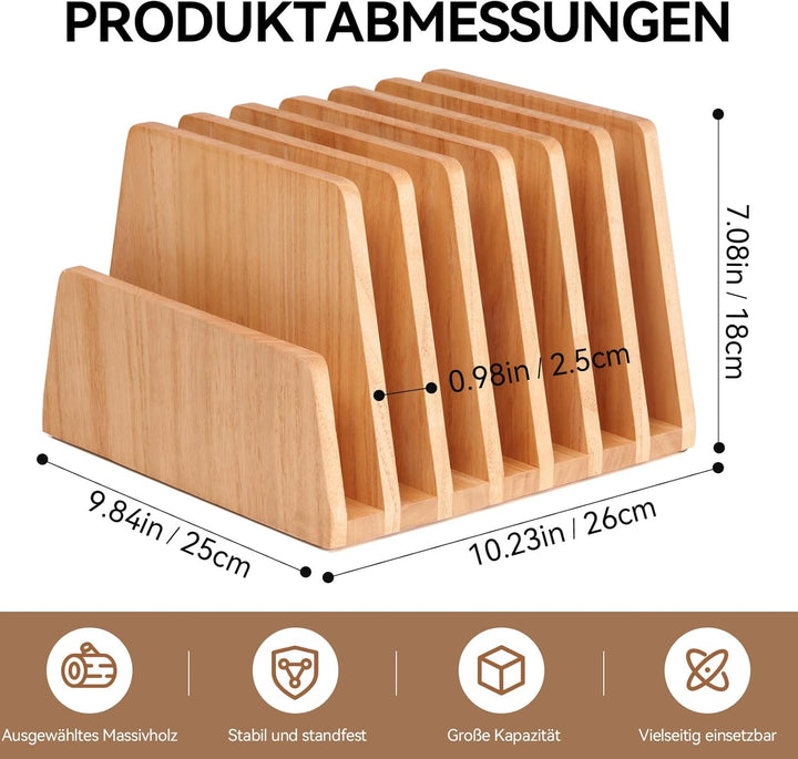 KIRIGEN hölzernen Schreibtisch Mail Organizer 7 Slots File Paper Holder Desktop Holz Dokument Letter
