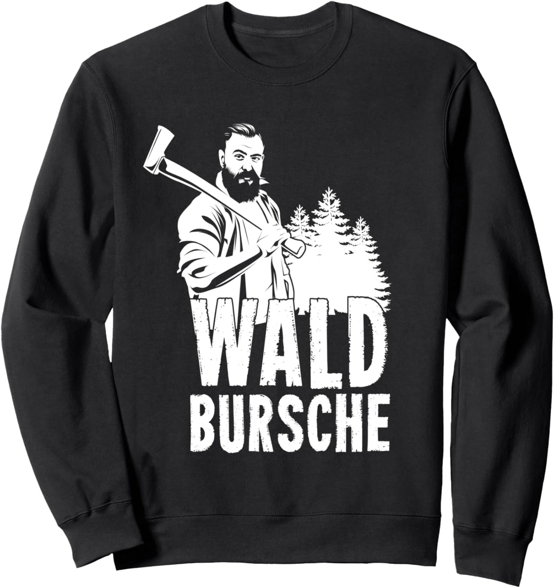 Wald Bursche Holzfäller Fichtenmoped Förster Wald Motiv Sweatshirt