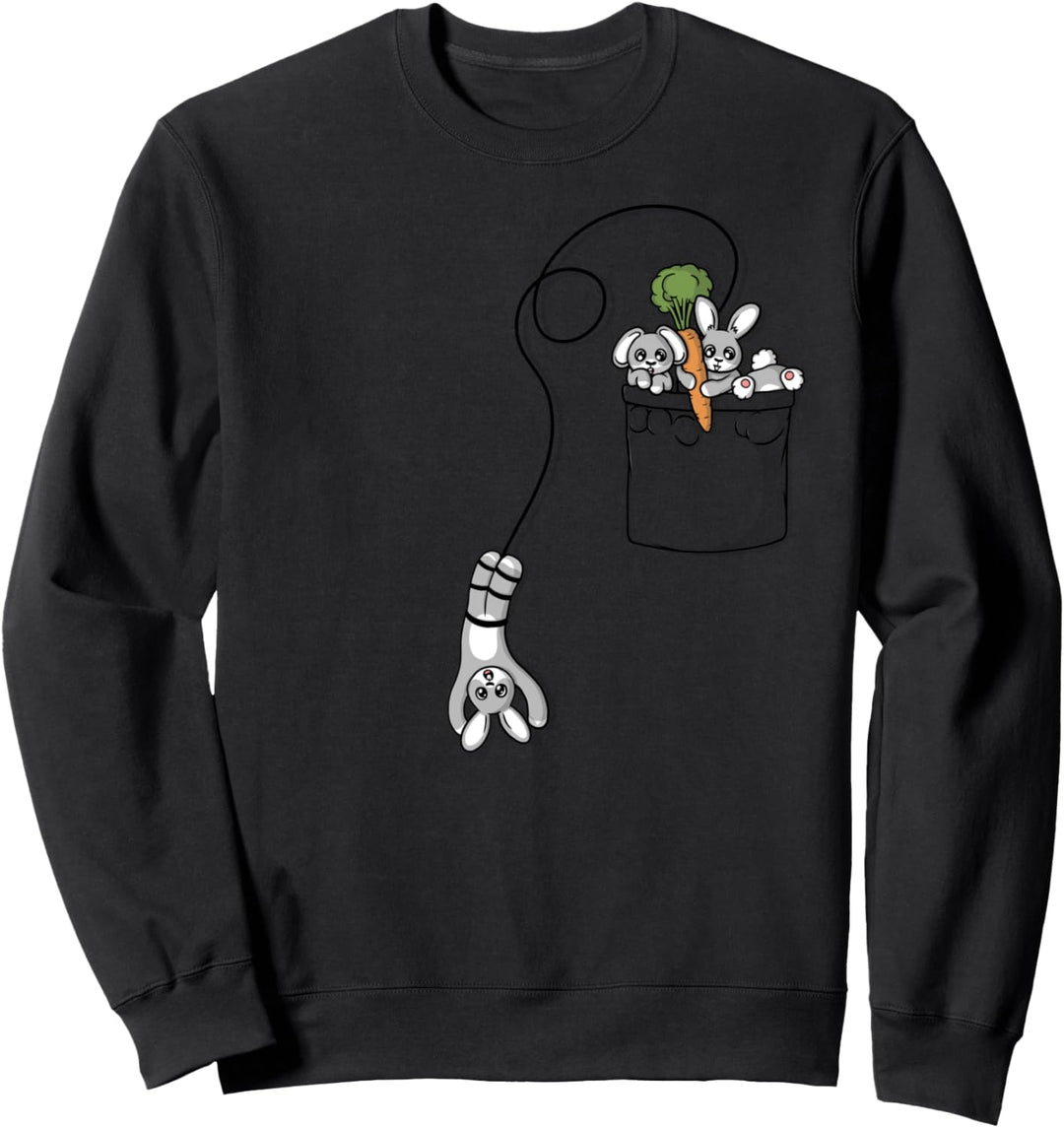 Süsses Kaninchen, das in der Tasche spielt Sweatshirt