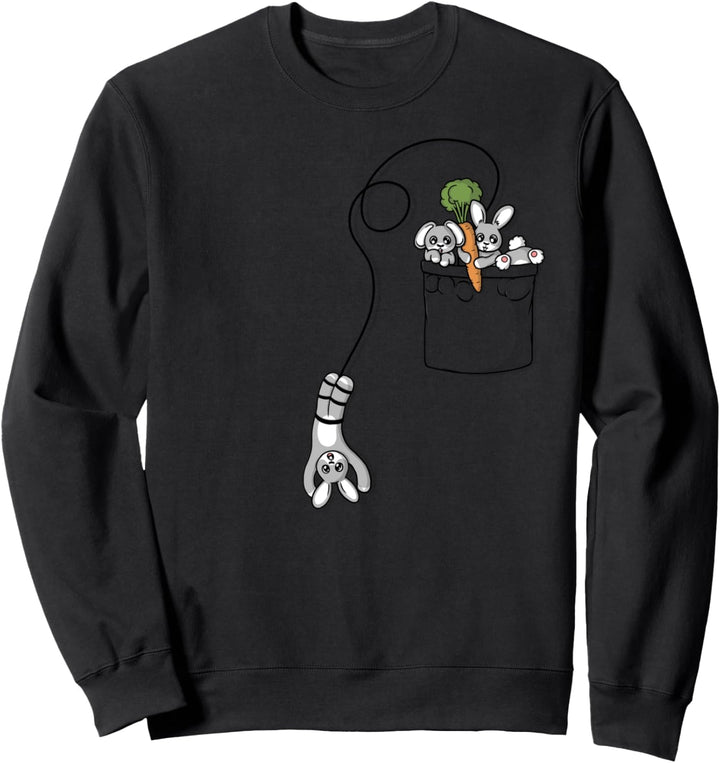 Süsses Kaninchen, das in der Tasche spielt Sweatshirt