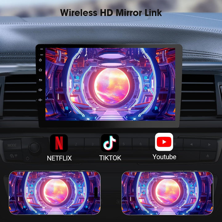2 Din Autoradio 9 Zoll mit Wireless CarPlay & Wireless Android Auto,Auto Radio HD Touch Display mit