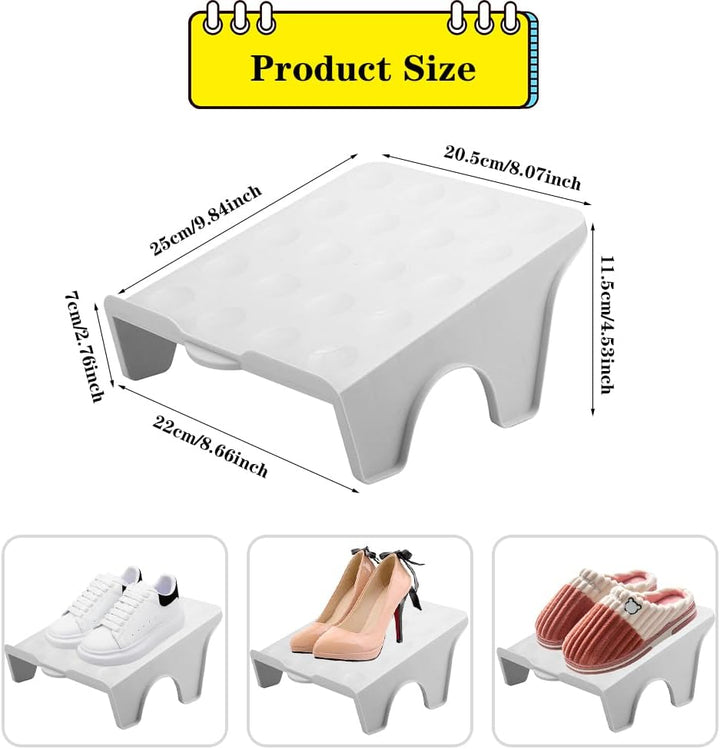 Schuhstapler rutschfeste Schuhschlitze,4 Stück Schuhstapler Platzsparen Doppelschicht Schuhregal Sch