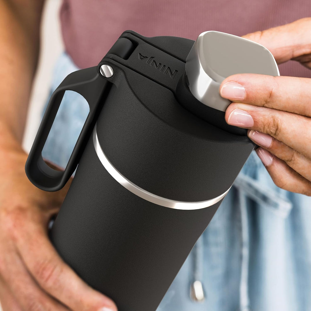 Ninja Thirsti Wasserflasche/Thermobecher to go, 530ml, auslaufsicherer Deckel, für kohlensäurehaltig
