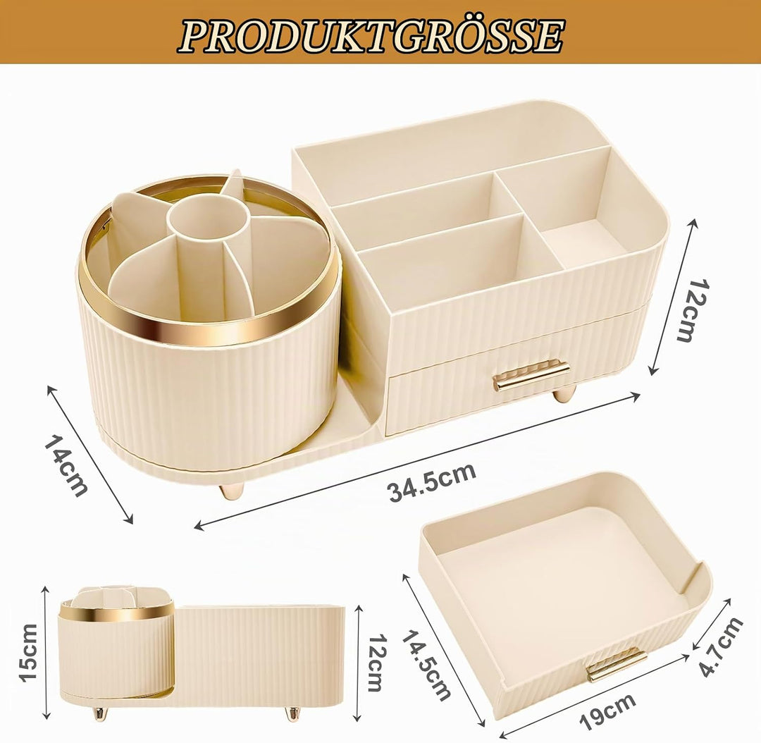 Cinnani Make Up Kosmetik Organizer, 360° Drehbarer Multifunktionale Kosmetikaufbewahrung,Beauty Orga