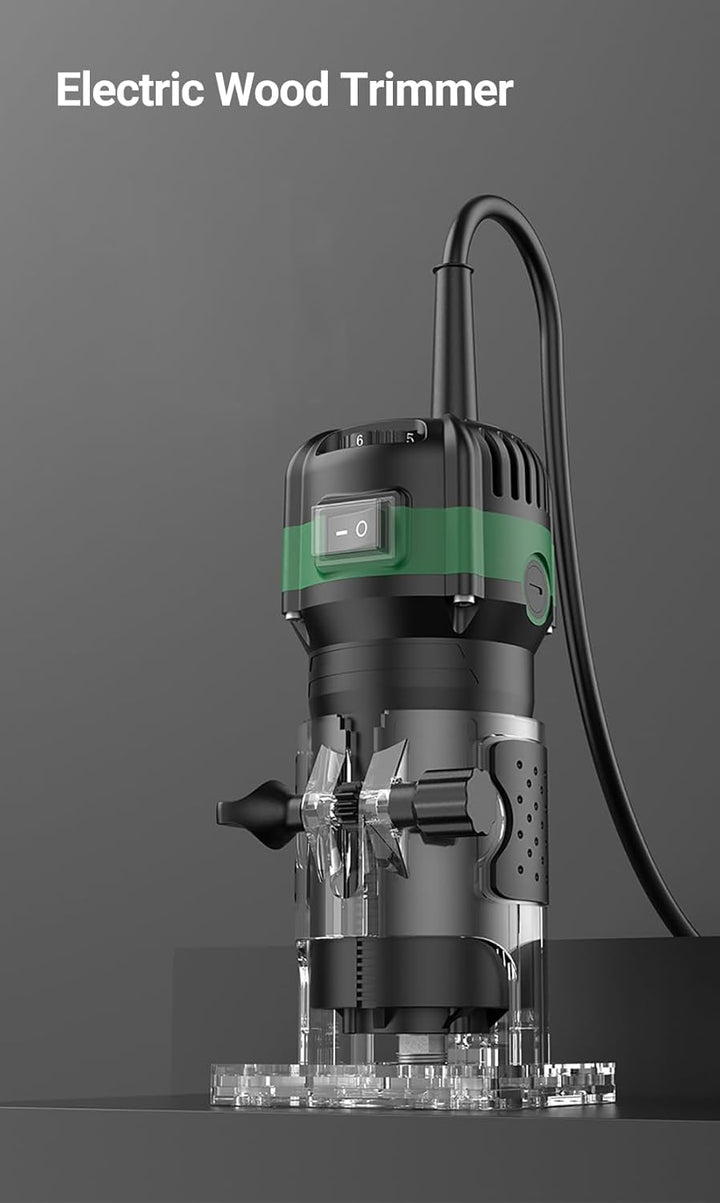 Hancaner Holzfräse Oberfräse 800 W 0-33,000rpm/min mit Tragetasche,6 Variable Geschwindigkeiten,Elek