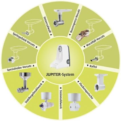 Jupiter 862 860 Mixer und Zubehör zum Mischen von Lebensmitteln - Zubehör für Küchenmaschine (weiss,