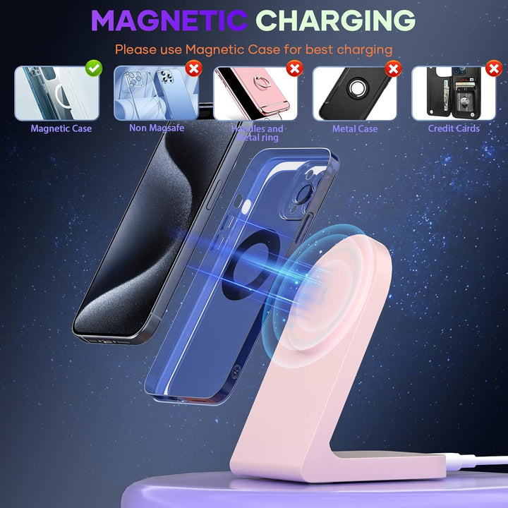 Magnetische Wireless Ladegerät Kabellose Ladestation, Schnelle Magnetische Ladestation Kompatibel mi