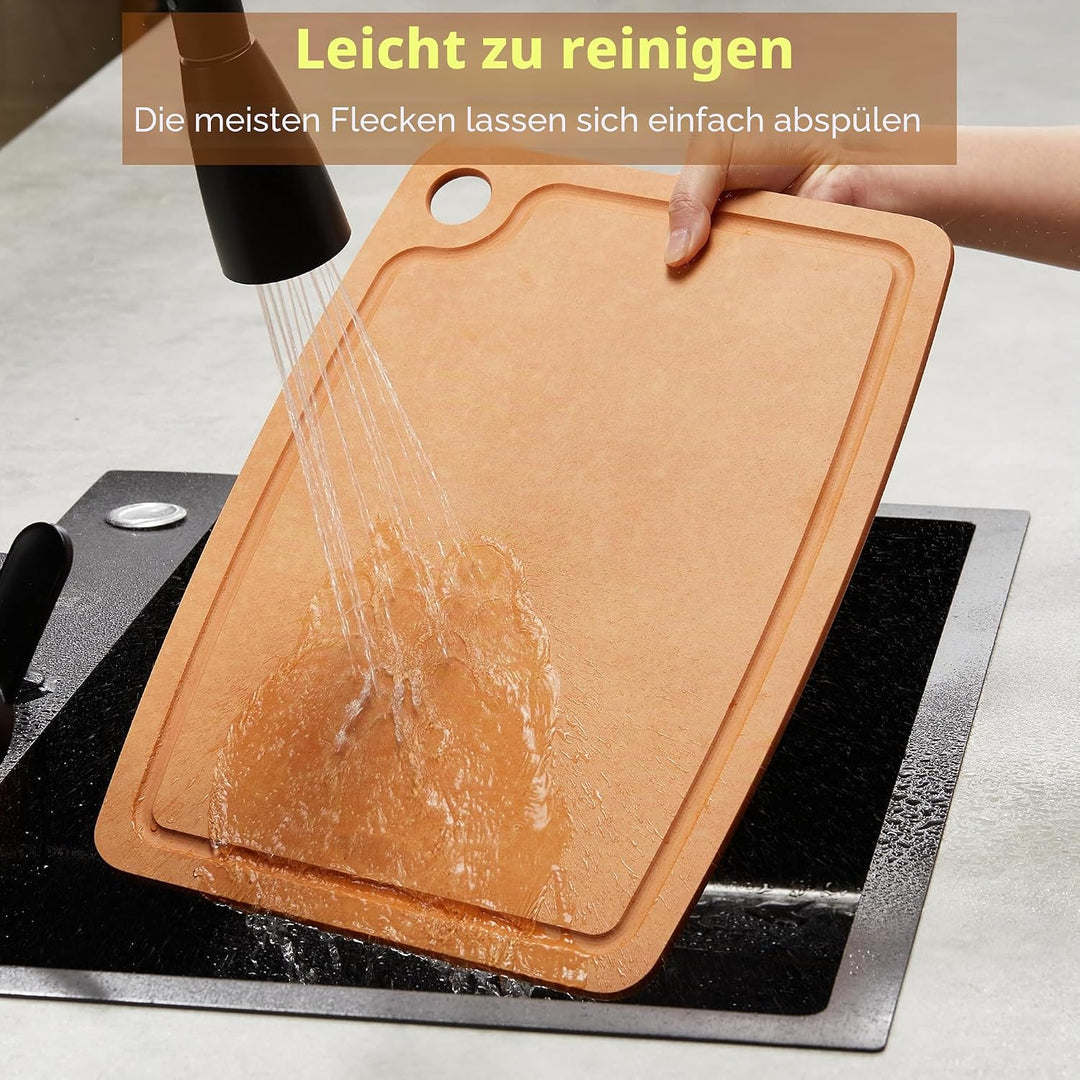 BESTCOOK Schneidebrett aus Holzfaser mit Saftrille, Spülmaschinenfest, Composite Schneidebrett fürdi