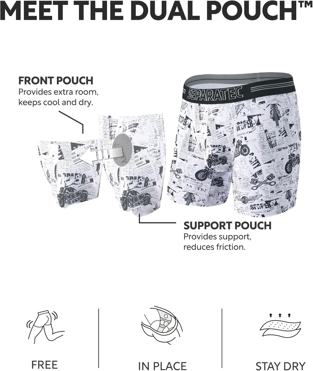Separatec Sport Boxershorts Herren Schnelltrocknende Unterhosen Männer mit Doppelter Beutel Retrosho