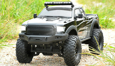 Amewi 22593 Dirt Climbing Pickup Crawler 4WD 1:10 RTR schwarz, inkl. Fernsteuerung, Akku, Ladekabel,