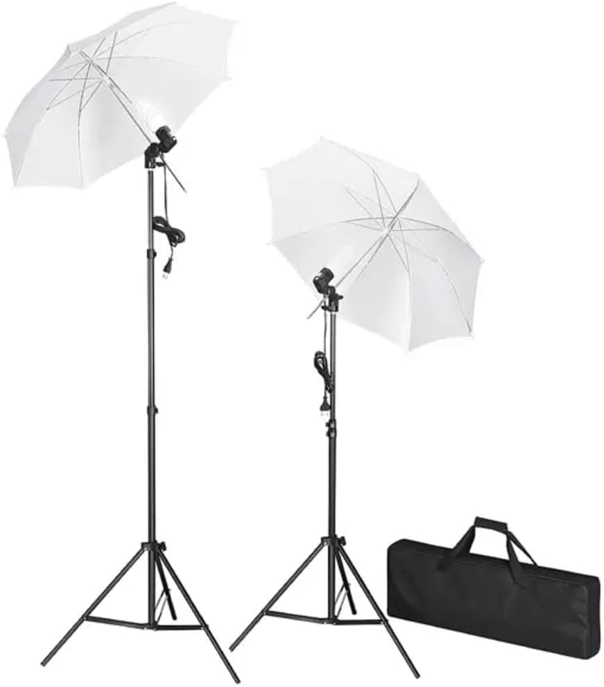 vidaXL Fotostudio Set Hintergrundsystem Studioschirm Studioleuchte Studiolampe Fotolampe Studioset H