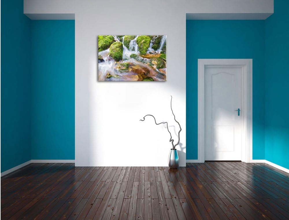 Pixxprint Gertelbach im Schwarzwald Kunst als Leinwandbild/Grösse: 100x70 / Wandbild/Kunstdruck/fert