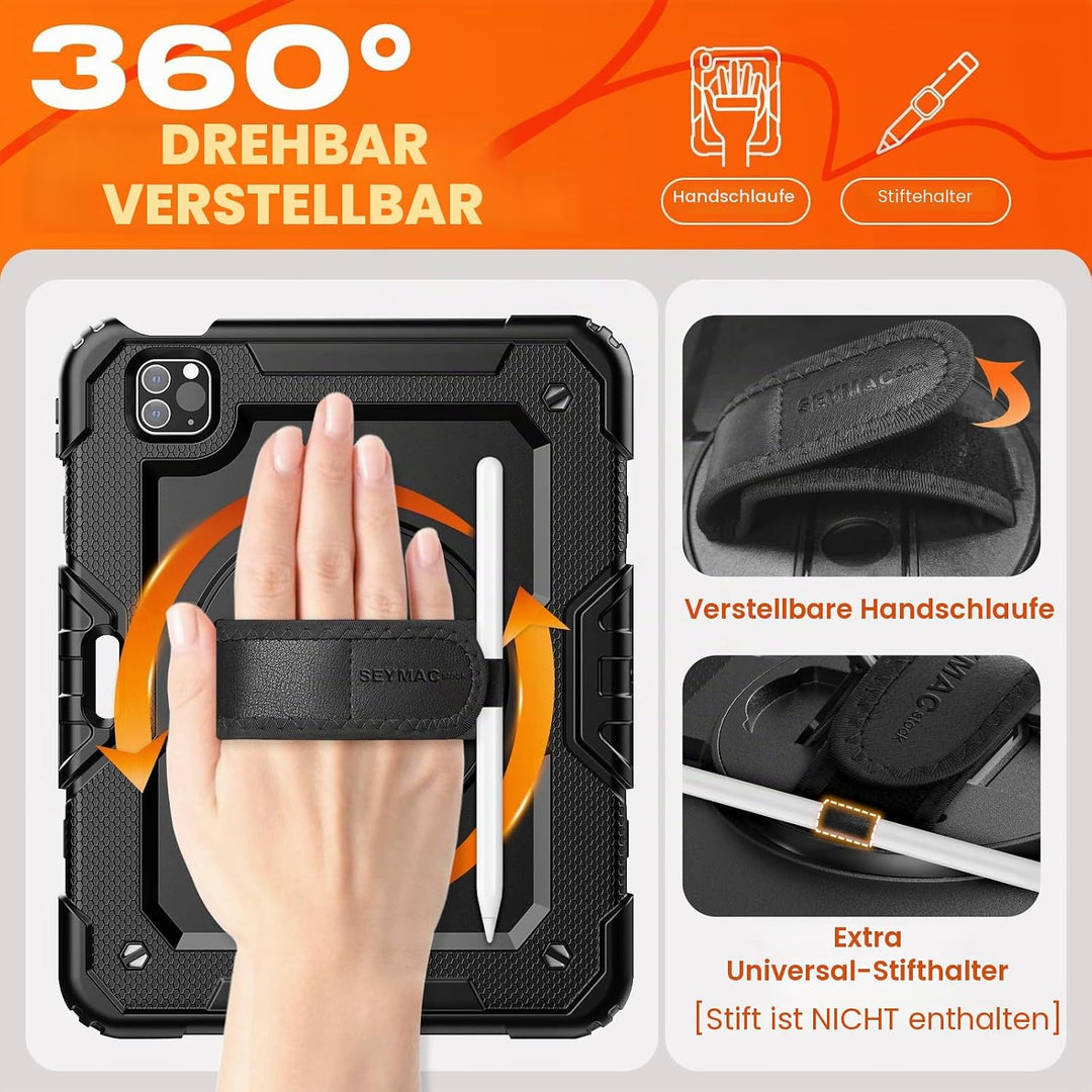 SEYMAC stock Hülle für iPad Pro 11 Zoll (4./3./2./1.Generation, 2022/2021/2020/2018), Stossfeste iPa